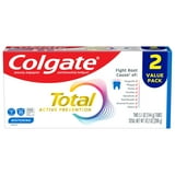 Colgate Total Active Prevention Whitening Toothpaste, Mint, 2 Pack, 5.1 oz