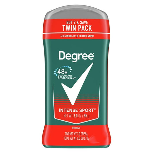 Degree Men Original Deodorant 48-Hour Odor Protection Intense Sport Deodorant For Men 3 oz Twin