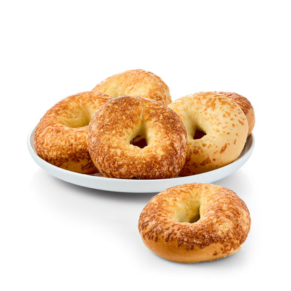 Marketside Fresh Asiago Cheese Bagels, Wheat and Barley Flour, Shelf-Stable, 22.8 oz, 6 Count