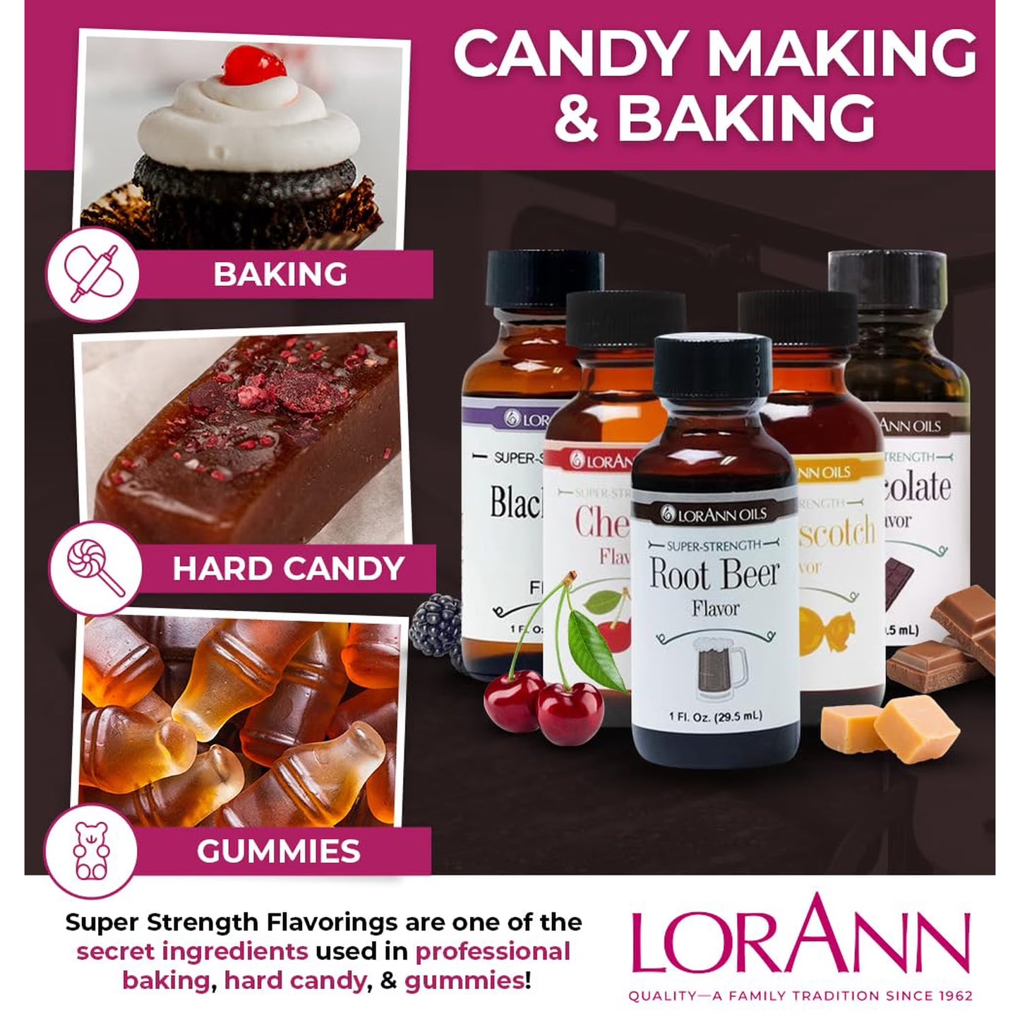 LorAnn Oils Super Strength Flavoring - Used For Candy Making, Flavoring Extracts, Baking, Hard Candy, and Flavor Oils, Root Beer, 1 fl dram