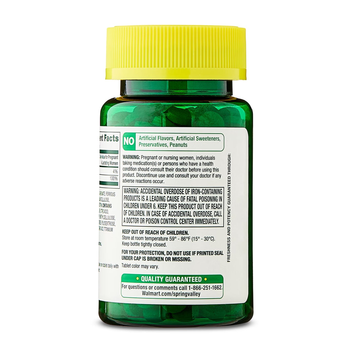 (3 pack) Spring Valley Iron Prenatal Health Dietary Supplement Tablets, 27 mg, 250 Count
