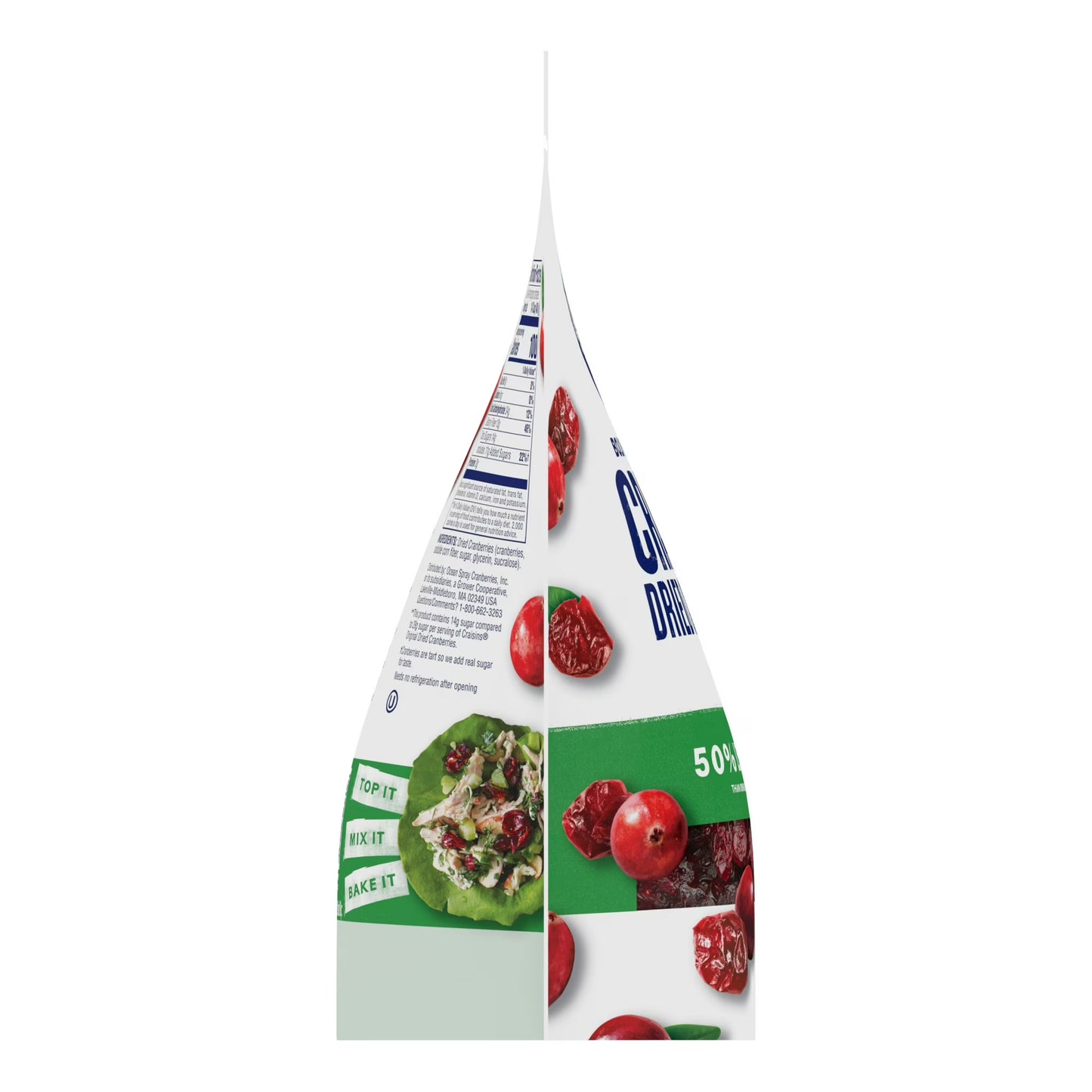 Ocean Spray Craisins, 50% Less Sugar Dried Cranberries, Dried Fruit, 20 oz Pouch