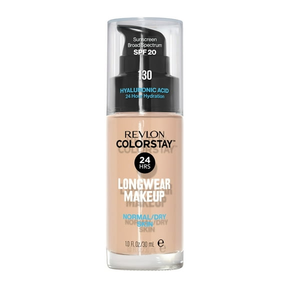 Revlon ColorStay Liquid Foundation Makeup, Normal/Dry Skin, SPF 20, 130 Porcelain, 1 fl oz