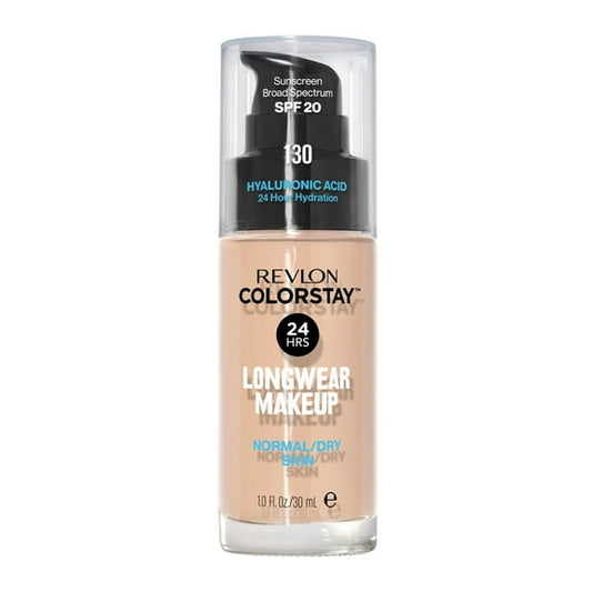 Revlon ColorStay Liquid Foundation Makeup, Normal/Dry Skin, SPF 20, 130 Porcelain, 1 fl oz