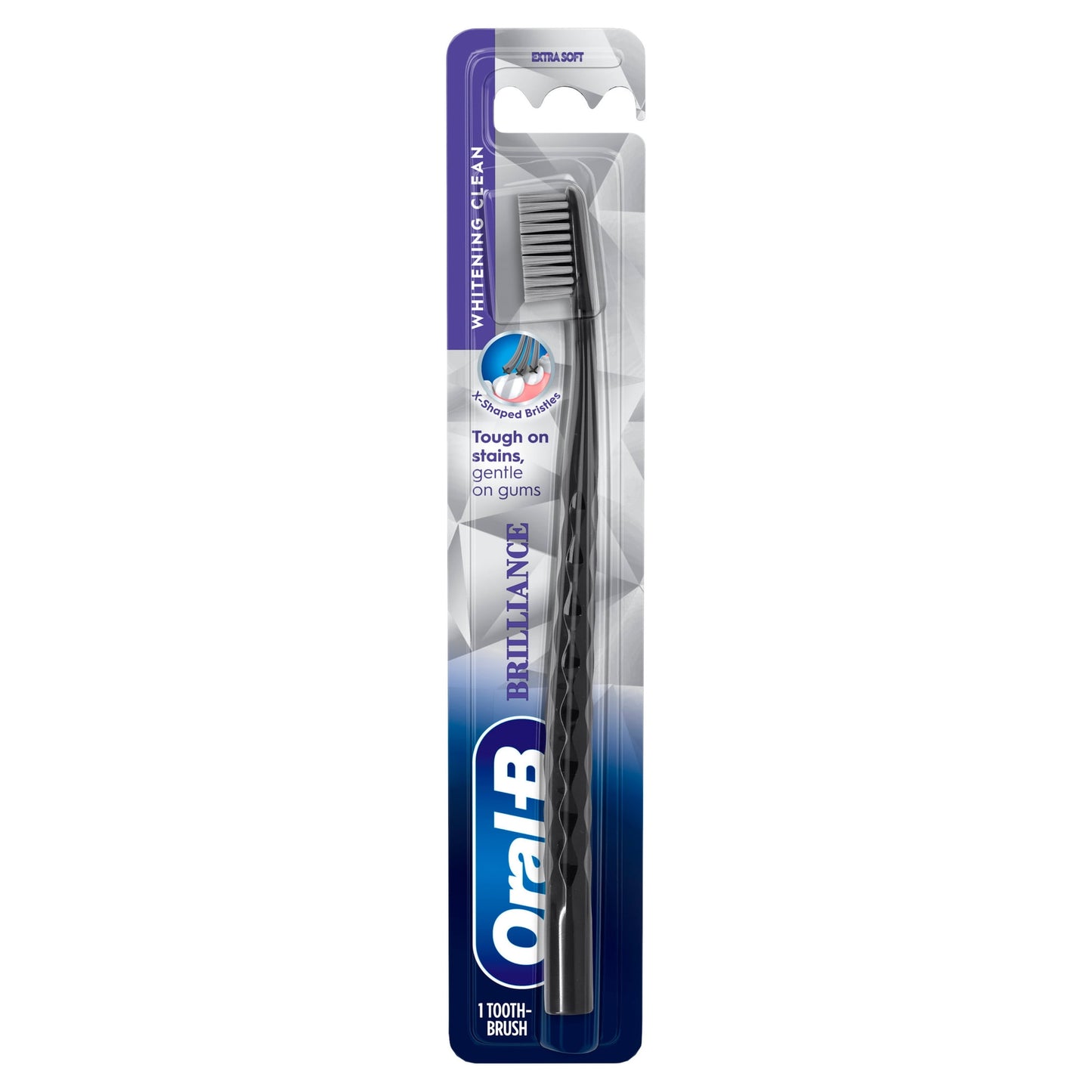 (4 pack) Oral-B Toothbrush Pro Whitening Brilliance, Extra Soft, Black, 1 Count