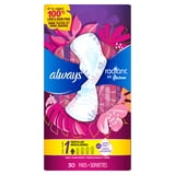 Always Radiant Feminine Pads with Wings, Size 1, Regular Absorbency, Scented, 30 Count