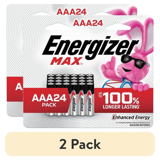 (2 pack) Energizer MAX AAA Batteries (24 Pack), Triple A Alkaline Batteries