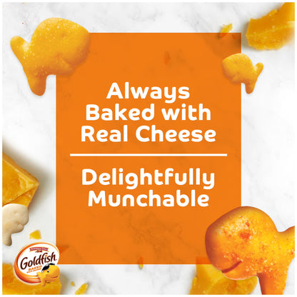 Goldfish Crackers Say Cheeeese Variety Pack with Cheddar, Pizza and Parmesan, Snack Packs, 20 Count