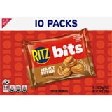 RITZ Bits Peanut Butter Sandwich Crackers, Lunch Snacks for Kids and Adults, 10 Snack Packs