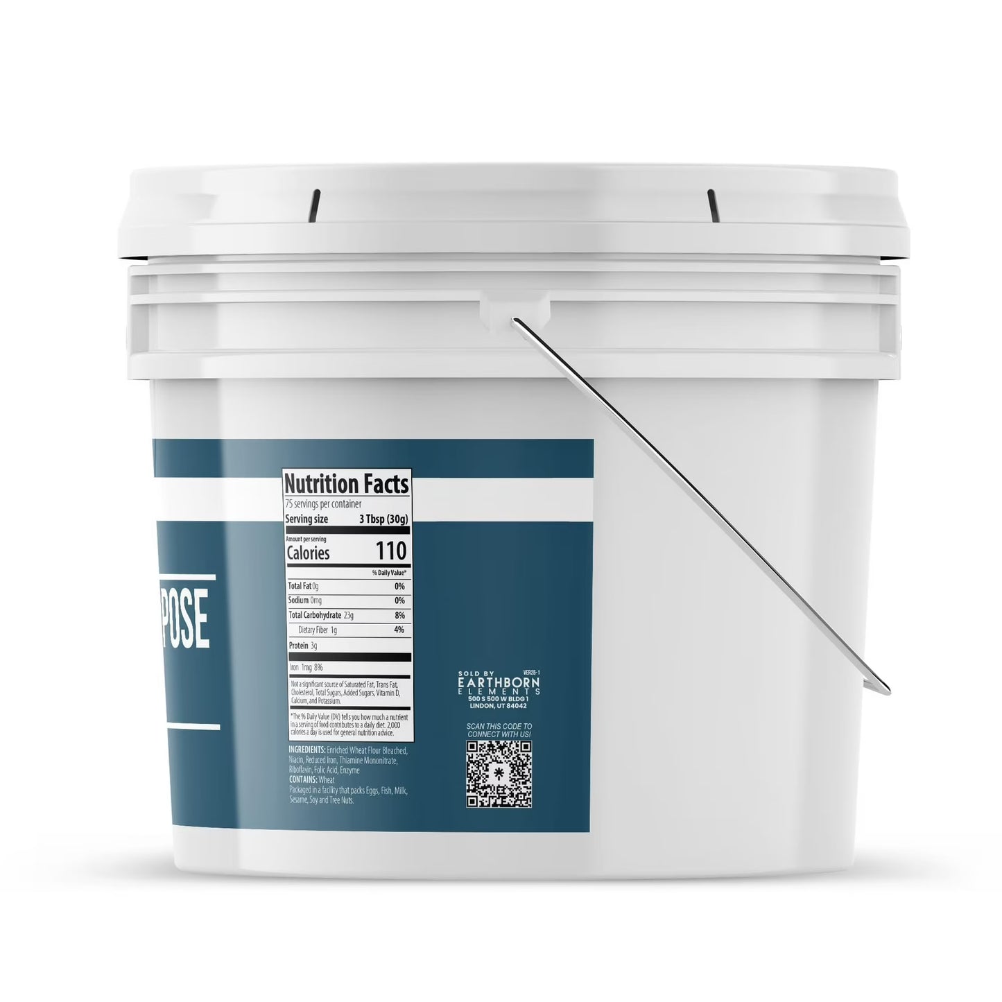 Earthborn Elements All Purpose Flour 1 Gallon Bucket, Kitchen Staple, Food Storage