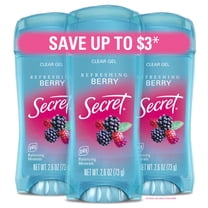 Secret Fresh Clear Gel Antiperspirant and Deodorant, Berry, 3 x 2.6oz