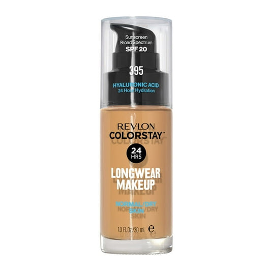 Revlon ColorStay Liquid Foundation Makeup, Normal/Dry Skin, SPF 20, 395 Deep Honey, 1 fl oz