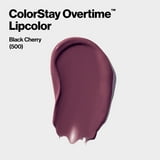 (3 pack) Revlon ColorStay Overtime Longwearing Gloss Lipstick with Vitamin E, 500 Limitless Black Cherry, 0.07 fl oz