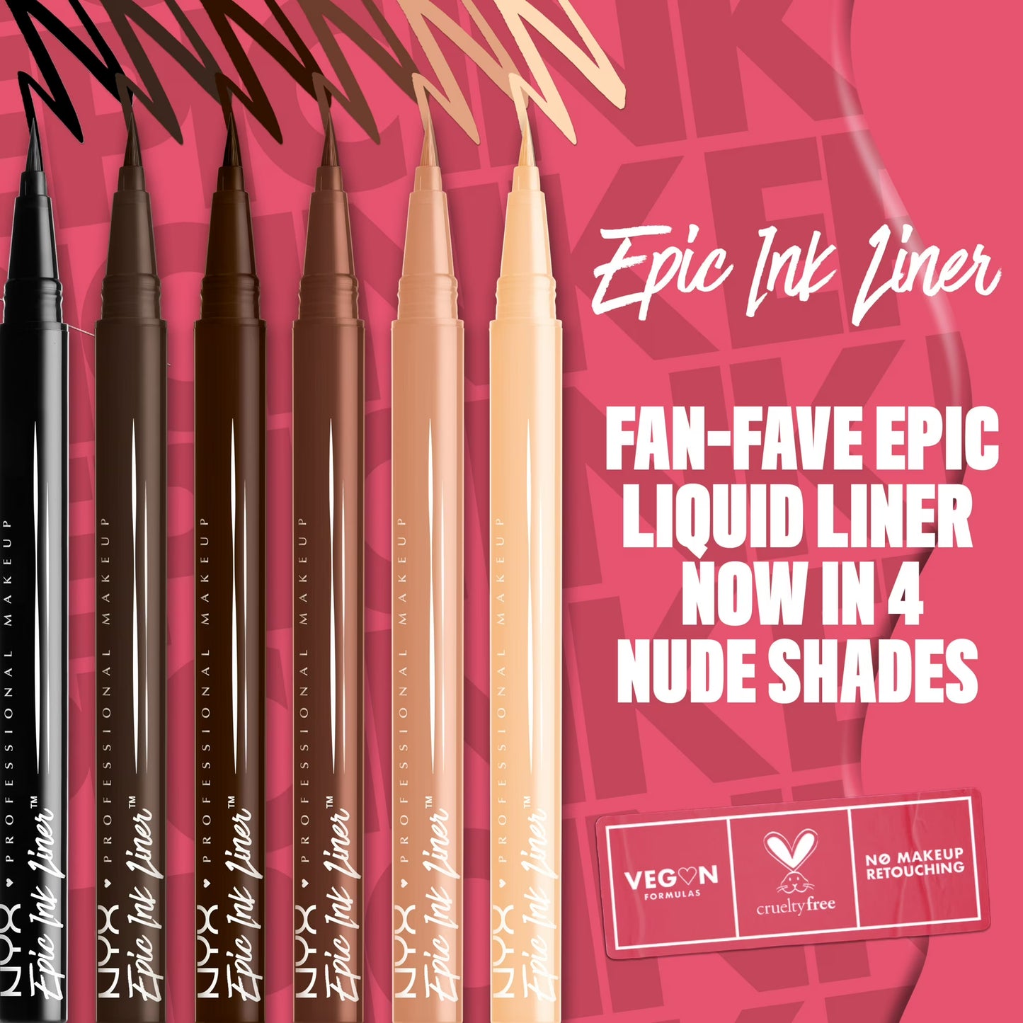 NYX Professional Makeup Epic Ink Liner, Waterproof Liquid Eyeliner Pen - Lil Toasty, Lil Toasty, 0.03 fl oz