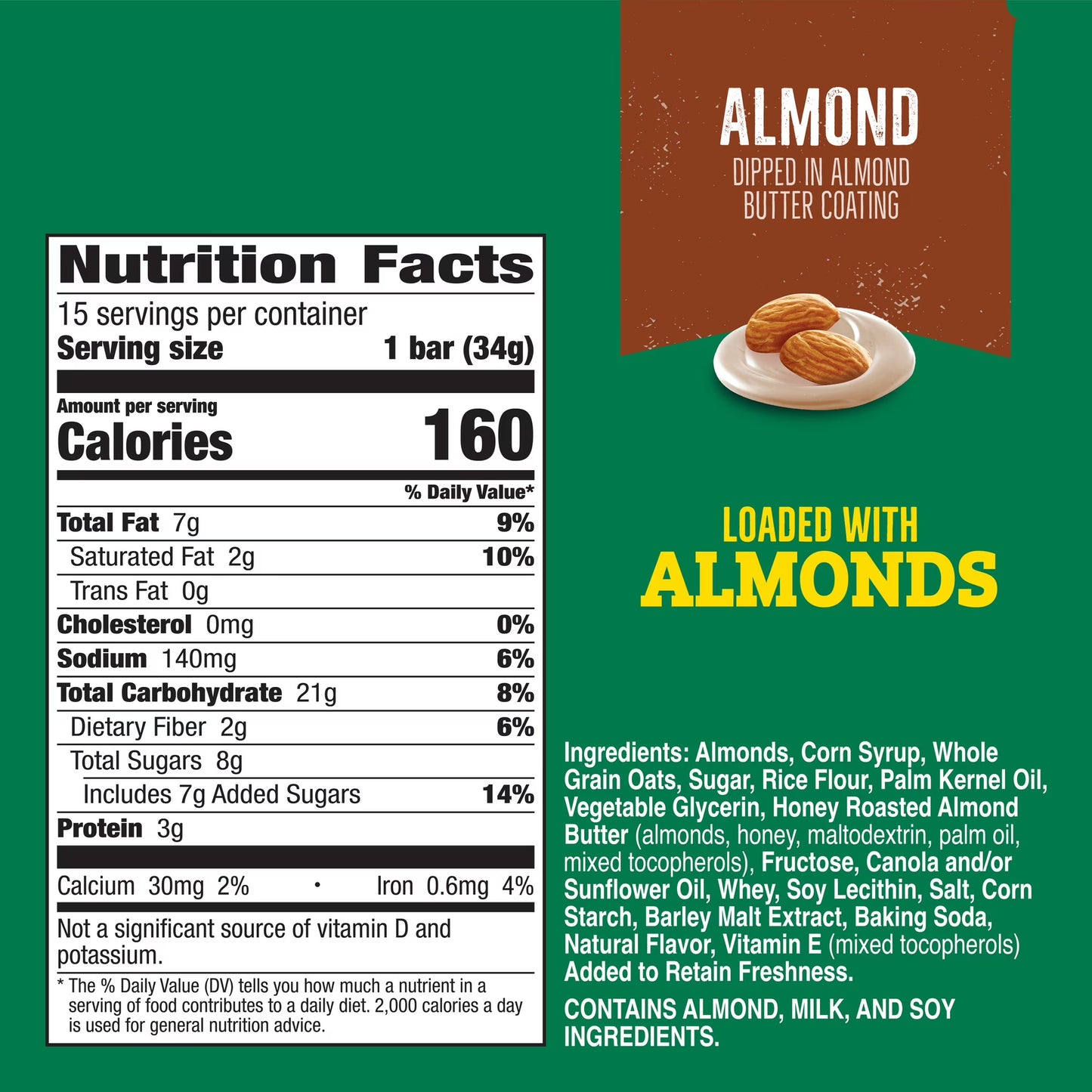 Nature Valley Sweet and Salty Nut Granola Bars, Almond, 15 Bars, 18 oz