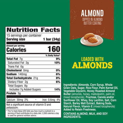 Nature Valley Sweet and Salty Nut Granola Bars, Almond, 15 Bars, 18 oz