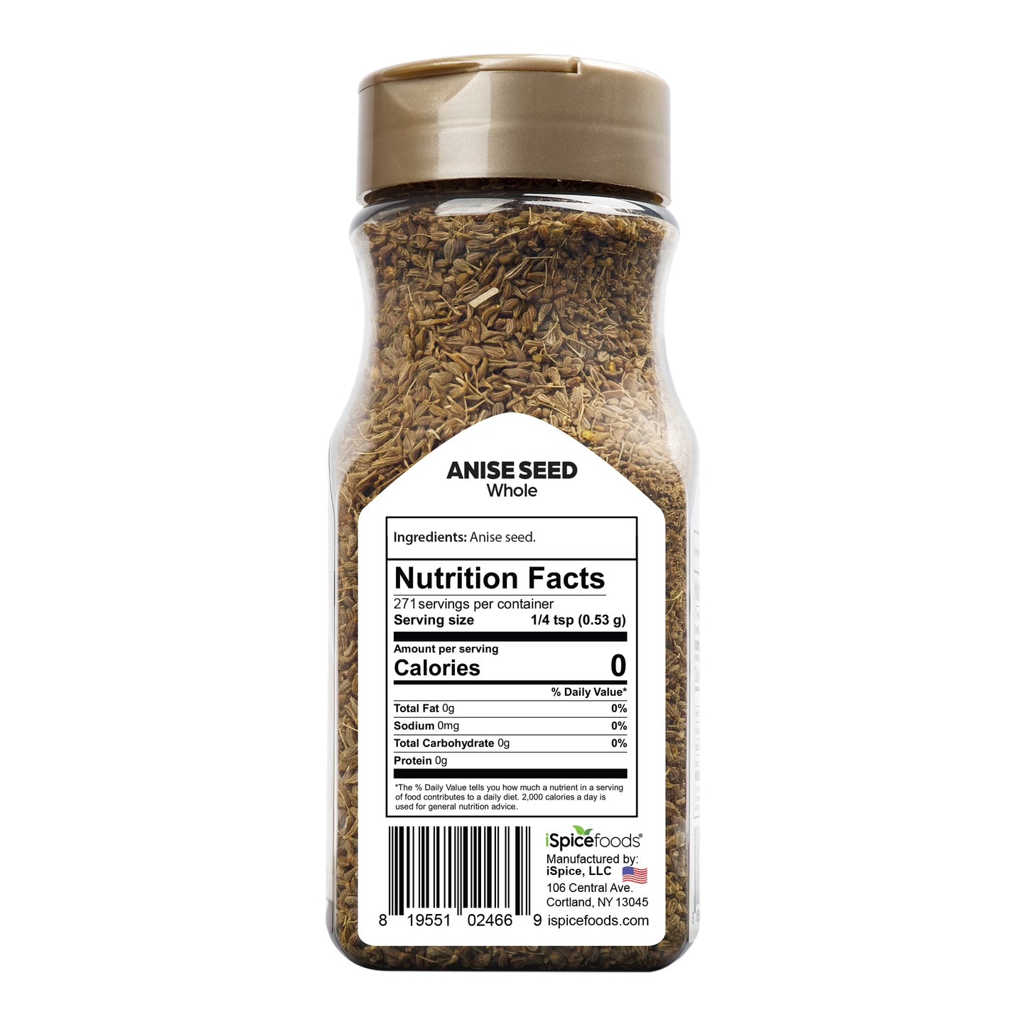 iSpice | Anise Seed Whole | 5.1 oz | Gourmet Spice | Kosher | Perfect for Baking Cooking