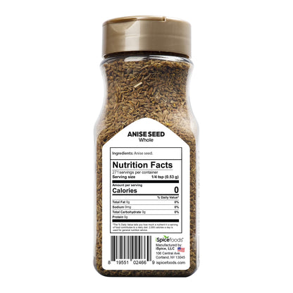 iSpice | Anise Seed Whole | 5.1 oz | Gourmet Spice | Kosher | Perfect for Baking Cooking