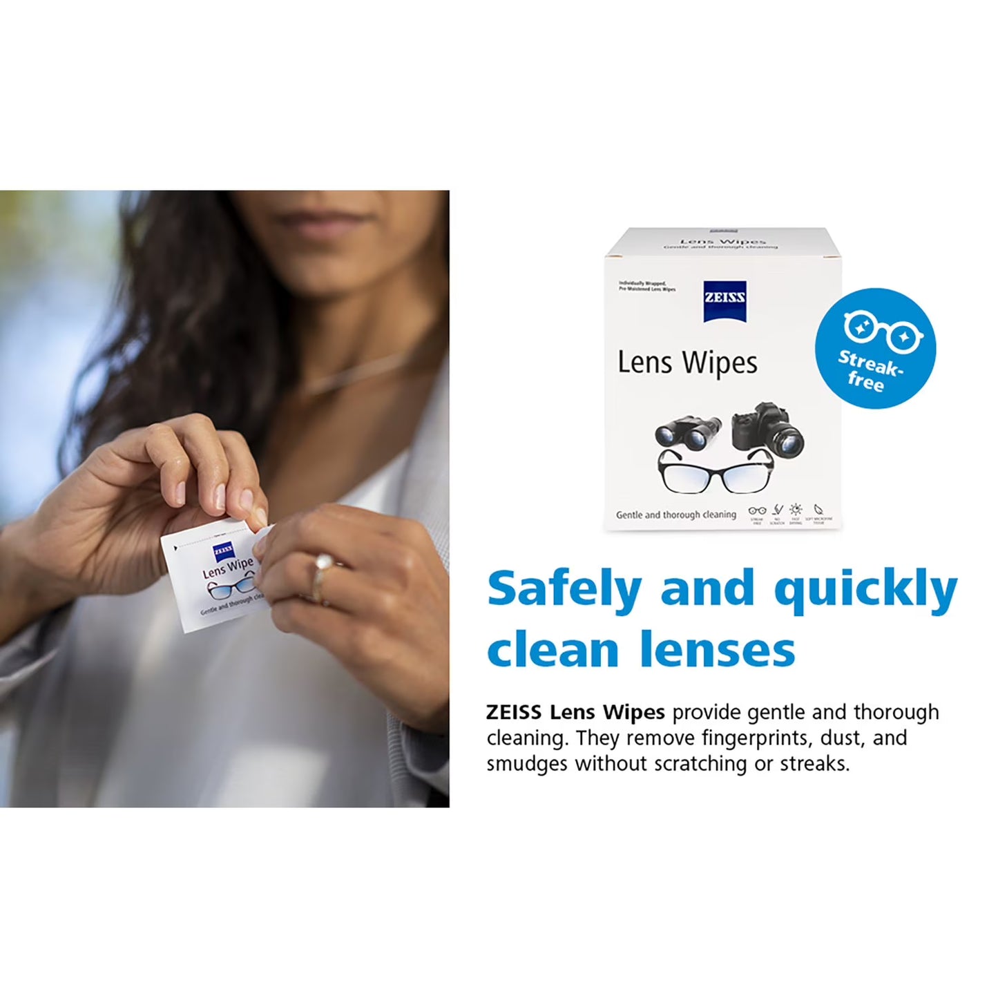 ZEISS Pre-Moistened Eyeglass Lens Cleaning Wipes, 250 ct.