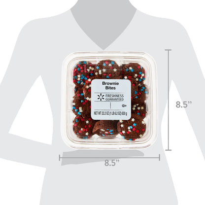 Freshness Guaranteed Brownie Bites with Patriotic Star Sprinkles, 22.2 oz (Baked and Sweet Dessert)
