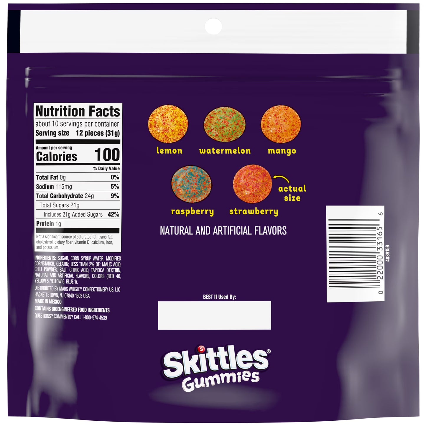 Skittles Gummies Fuego Gummy Candy, Sharing Size - 12 oz Resealable Bag