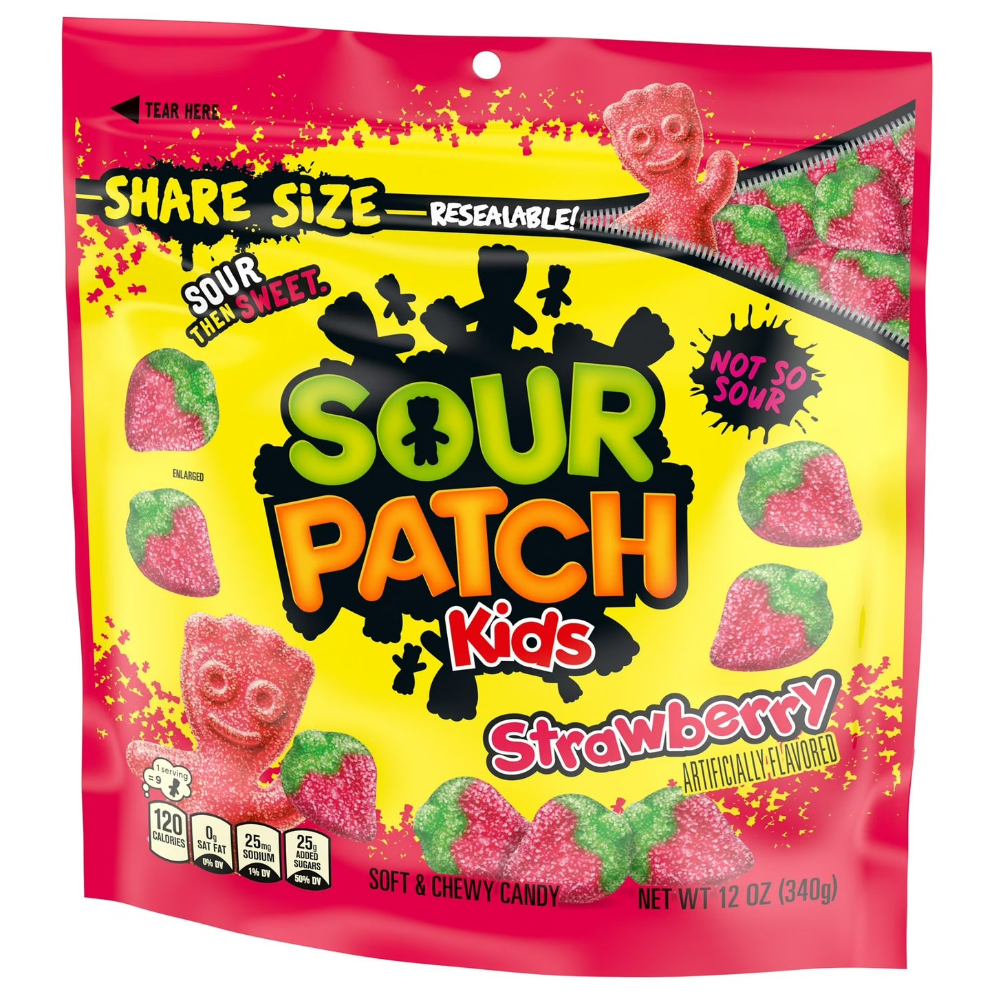 SOUR PATCH KIDS Strawberry Soft & Chewy Gummy Candy, Share Size, 12 oz