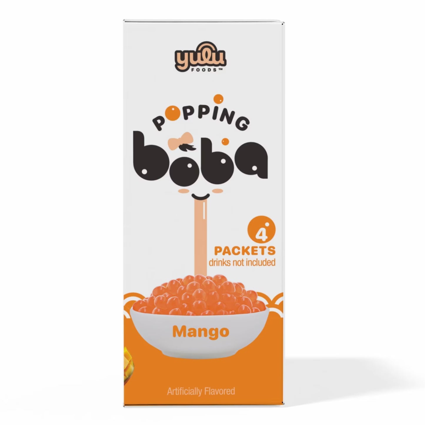 Yulu Foods - Popping Boba Pearls - Mango 4 Pack - Net Wt 7.1 oz. (200g)