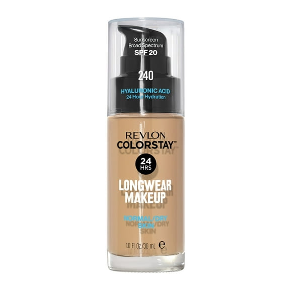 Revlon ColorStay Liquid Foundation Makeup, Normal/Dry Skin, SPF 20, 240 Medium Beige, 1 fl oz