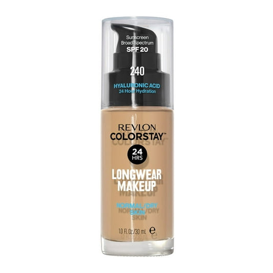 Revlon ColorStay Liquid Foundation Makeup, Normal/Dry Skin, SPF 20, 240 Medium Beige, 1 fl oz