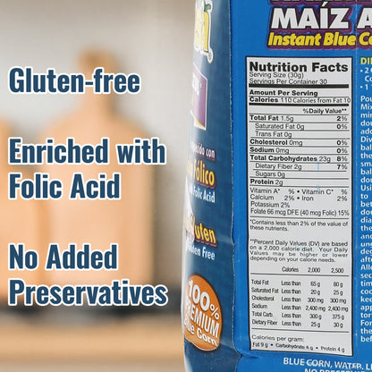 (3 pack) Masa Brosa Instant Blue Corn Flour Mix, 2 lbs, Gluten-Free