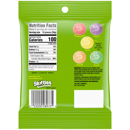 Skittles Sour Gummies, Sour Gummy Candy - 5.8 oz Bag