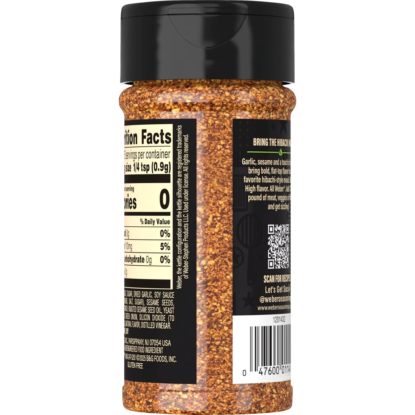 Weber Griddle Hibachi Sizzle, Savory Garlic and Sesame Seasoning Blend, 5.6 oz Bottle