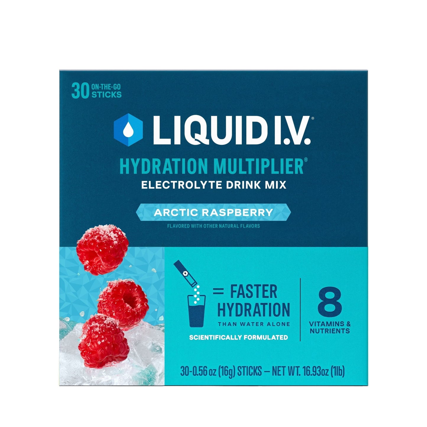 Liquid I.V. Hydration Multiplier Electrolyte Powder, Arctic Raspberry, 30 pk.