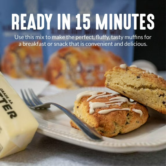 Lakanto Sugar Free Blueberry Muffin Mix - Sweetened with Monk Fruit Sweetener, Naturally Flavored, Healthy Keto Friendly, 1 Net Carb, Gluten Free, Breakfast Food, Easy to Make (12 Muffins)