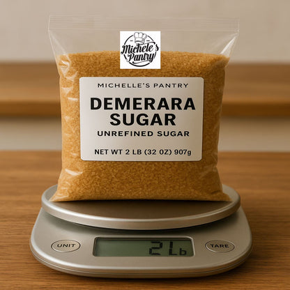 Michele’s Pantry Demerara Sugar (Unrefined Cane Sugar), 4 lbs, Allergen Free