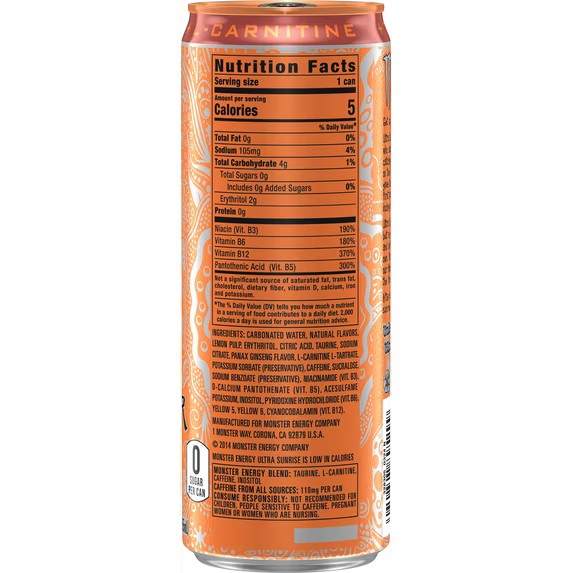 Monster Energy, Ultra Sunrise, 12 fl oz, Can
