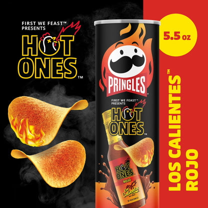 Pringles Rojo Potato Crisps Chips, Lunch Snacks, 5.5 oz Canister