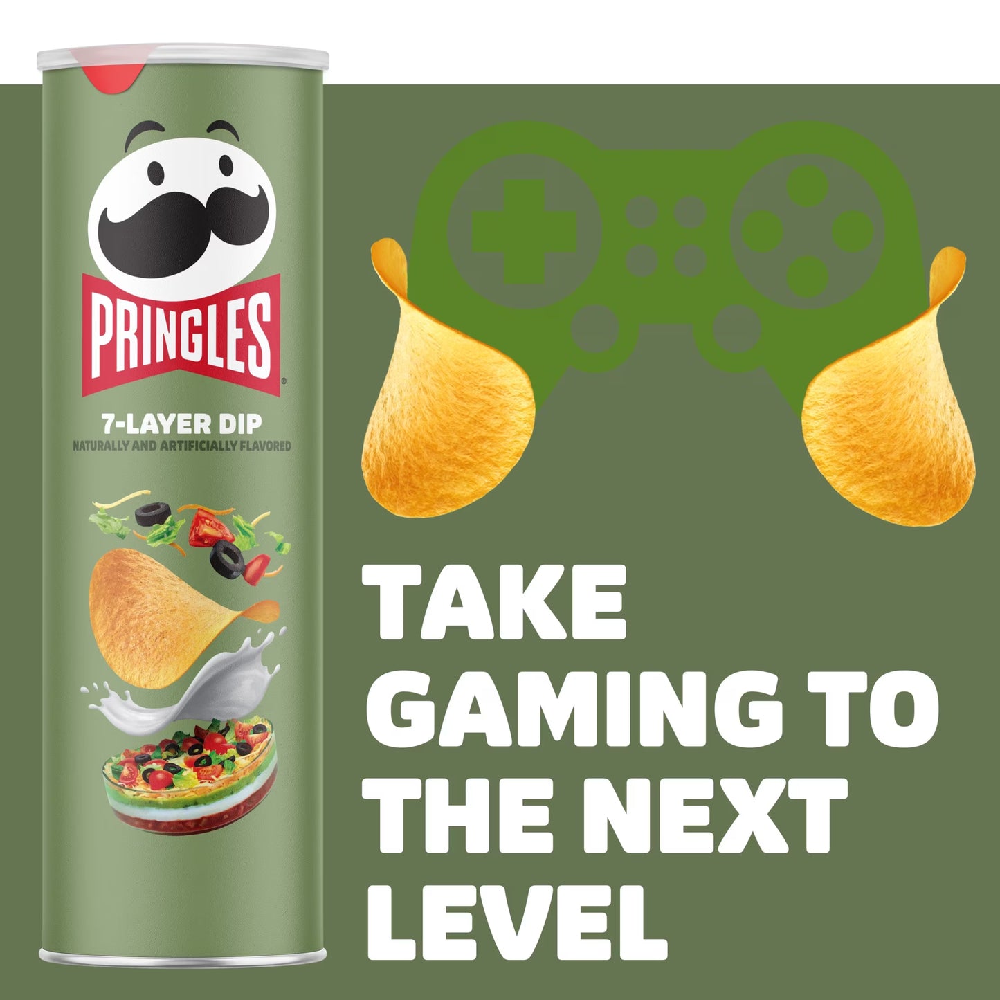 Pringles 7-Layer Dip Potato Crisps Chips, Lunch Snacks, 5.5 oz Canister