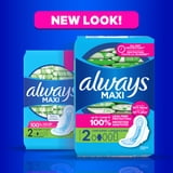 Always Maxi Pads with Wings, Size 2, Long Super, 60 Count