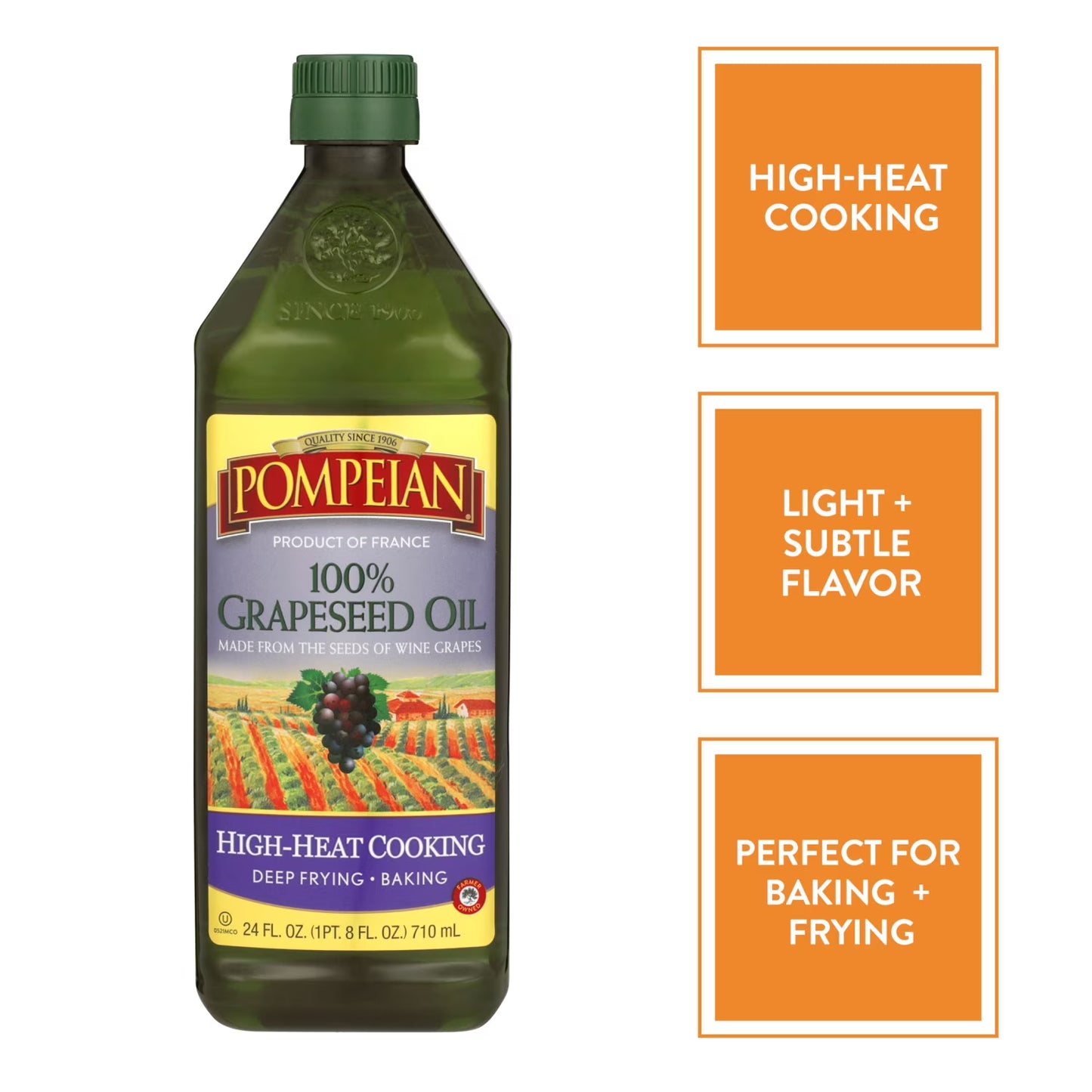 (3 pack) Pompeian Grapeseed Oil - 24 fl oz