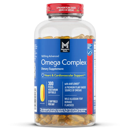 Member's Mark 1600 mg. Advanced Omega Complex Softgels, 300 ct.