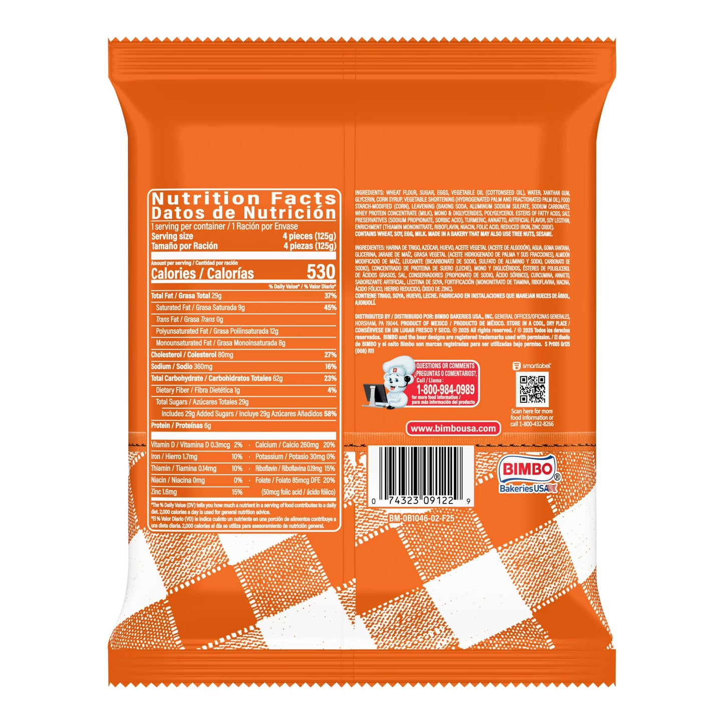 Bimbo Mini Mantecadas Vanilla Muffins, 4 count, Mini Muffins, 4.41 oz Bag