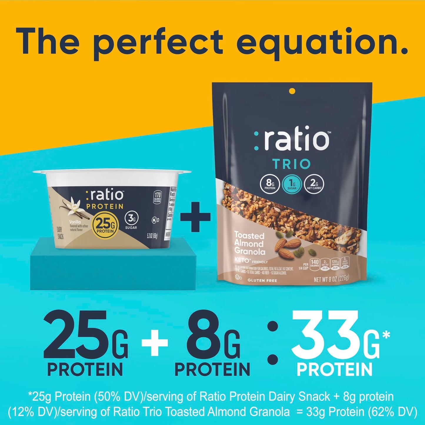 Ratio Yogurt Protein Cultured Dairy Snack, Vanilla, 25g Protein, 5.3 OZ