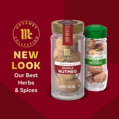 McCormick Gourmet Organic Whole Nutmeg, 1.5 oz Bottle