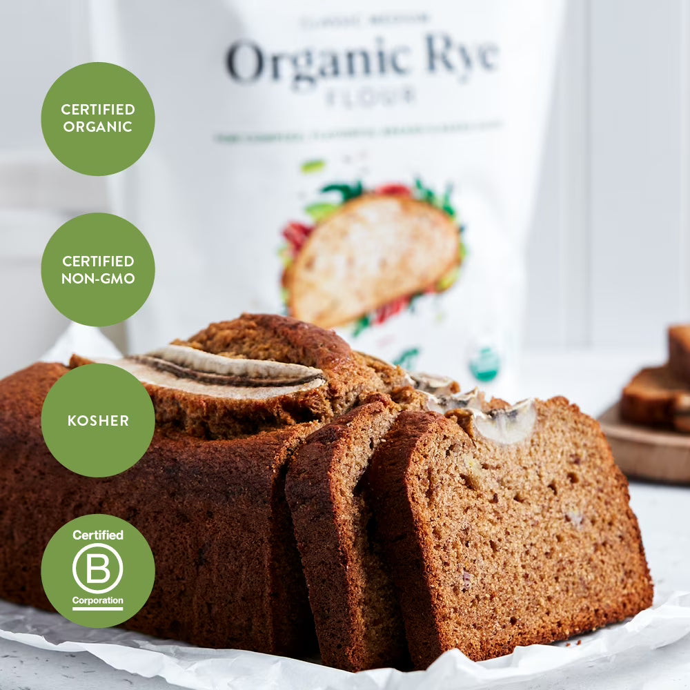 King Arthur Baking Company USDA Organic, Non-GMO Project Verified Classic Medium Rye Flour, 3 lb Bag