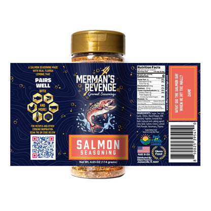 Merman’s Revenge Salmon Seasoning, 4.05 oz, Shaker