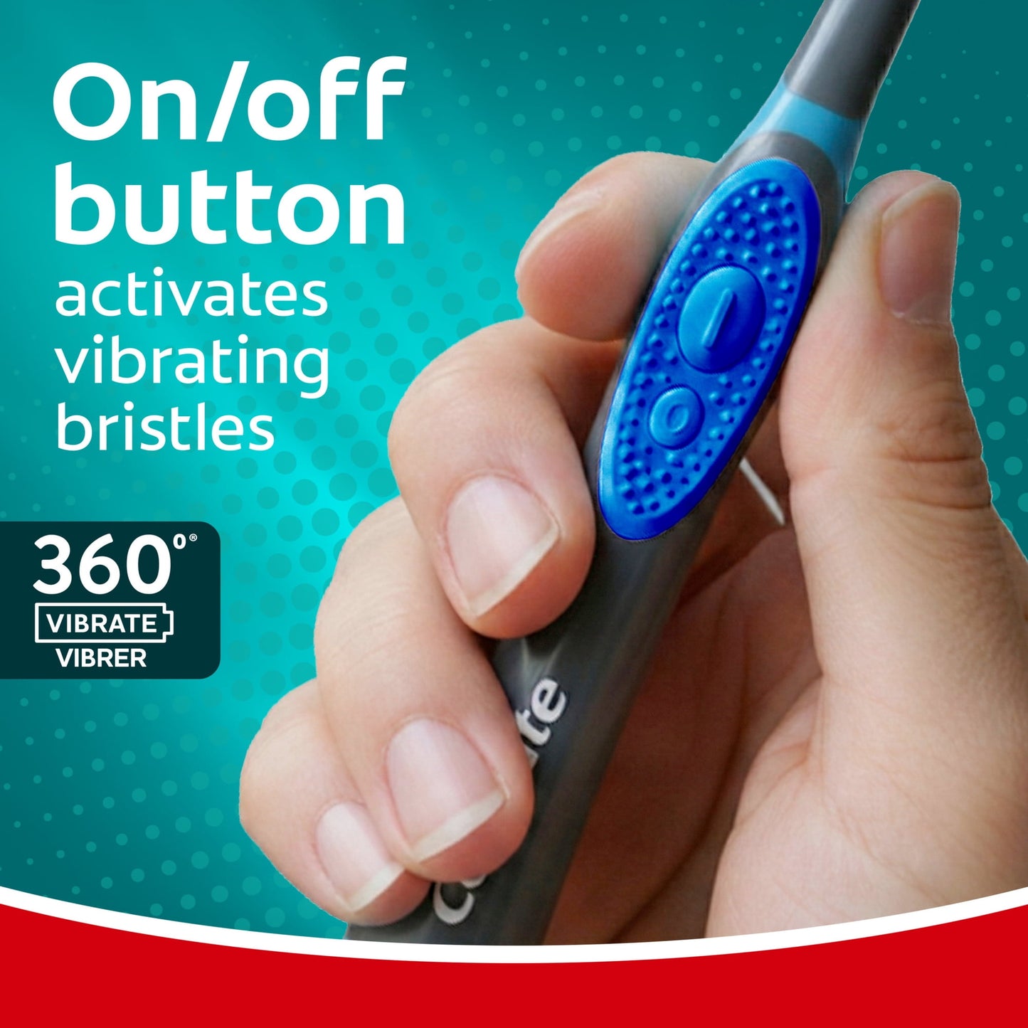 Colgate 360 Vibrate Deep Clean Battery Powered Electric Toothbrush with Soft Bristles, 1 Pack