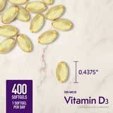 Member's Mark Vitamin D3 Softgels, 125 mcg, 400 ct.