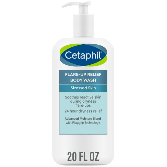 Cetaphil Daily Use Moisturizing Flare Up Relief Body Wash, Otameal, Unscented, 20 fl oz
