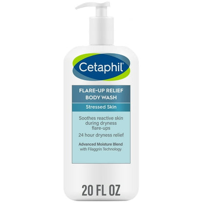 Cetaphil Daily Use Moisturizing Flare Up Relief Body Wash, Otameal, Unscented, 20 fl oz